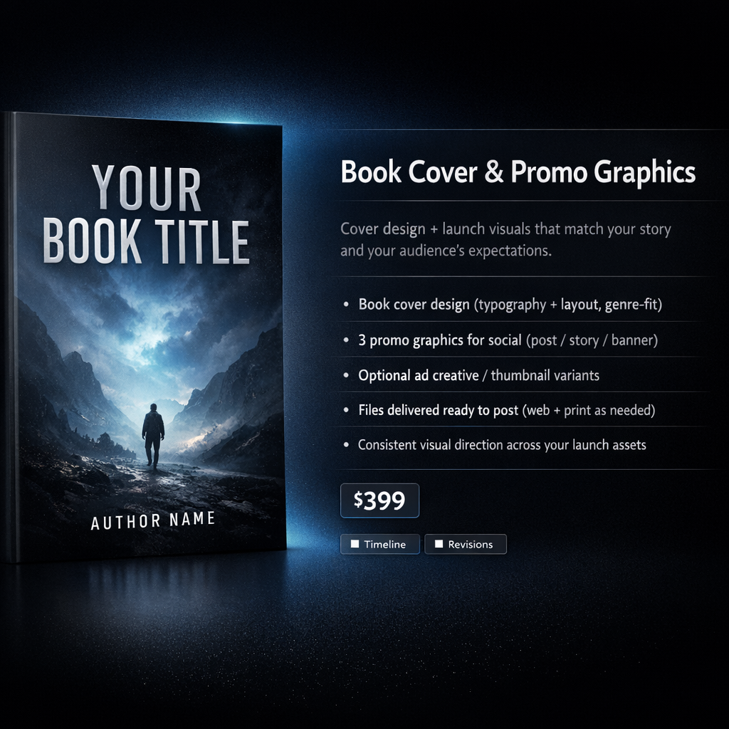 Book cover and promo graphics showcase